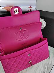 Chanel Flap Bag Fuchsia Pink Lambskin Silver 25cm - 2