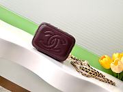 Chanel Mini Vanity Case Red Wine Lambskin 11x8.5x7cm - 6