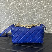 Valentino Garavani Rockstud Spike Nappa Bag Blue 23x17x7cm - 6