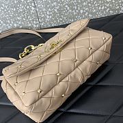 Valentino Garavani Rockstud Spike Nappa Bag Beige 23x17x7cm - 5