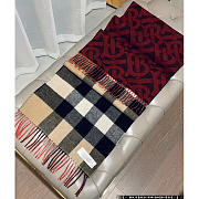 Burberry Cashmere Scarf Burgundy 36x200cm - 1