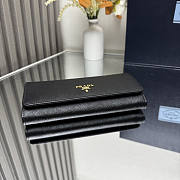 Prada Long Wallet Black Saffiano 18.7x9.5cm - 4