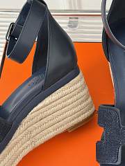 Hermes Elda Espadrille Sandal Blue Denim - 5