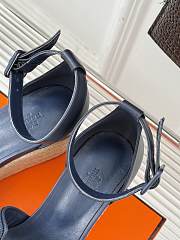 Hermes Elda Espadrille Sandal Blue Denim - 4