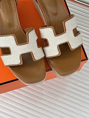 Hermes Elda Espadrille Sandal Brown White - 3