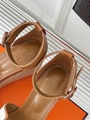 Hermes Elda Espadrille Sandal Brown White - 4