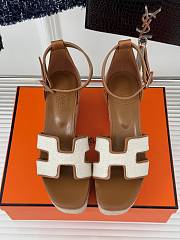 Hermes Elda Espadrille Sandal Brown White - 2