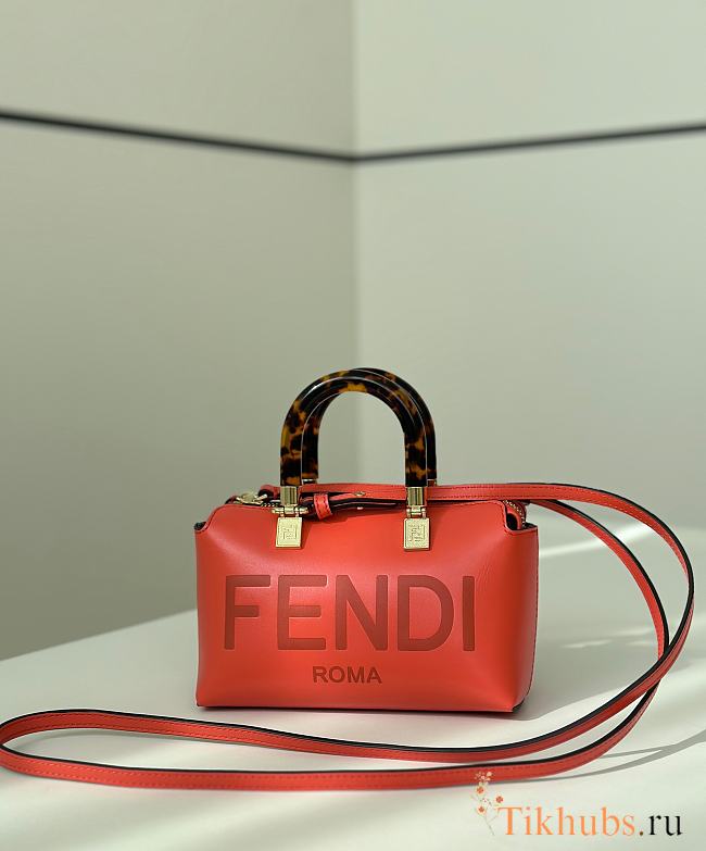 Fendi By The Way Mini Boston Bag Orange 17x18x8cm - 1