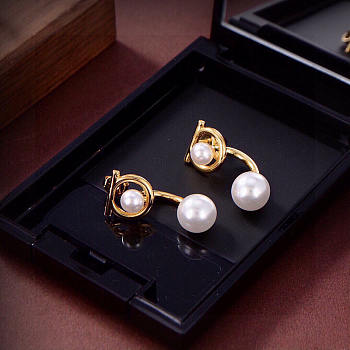 Ferragamo Pearl Earrings Gold