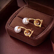 Ferragamo Pearl Earrings Gold - 4