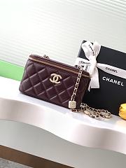 Chanel 24k Vanity Red Wine Lambskin 17cm - 1