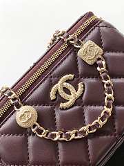 Chanel 24k Vanity Red Wine Lambskin 17cm - 6