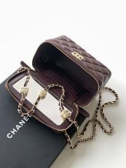 Chanel 24k Vanity Red Wine Lambskin 17cm - 5