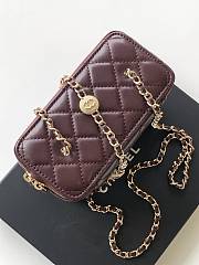 Chanel 24k Vanity Red Wine Lambskin 17cm - 4