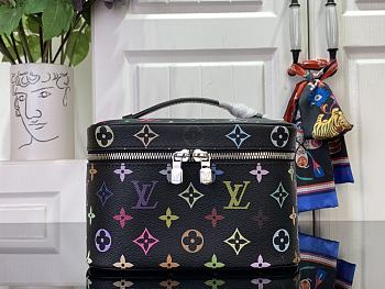 Louis Vuitton LV Cosmetic Bag Multicolor Black 20x14x13cm