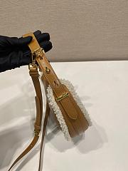 Prada Brown Small Shearling Arqué Shoulder Bag 22x18.5x6cm - 2