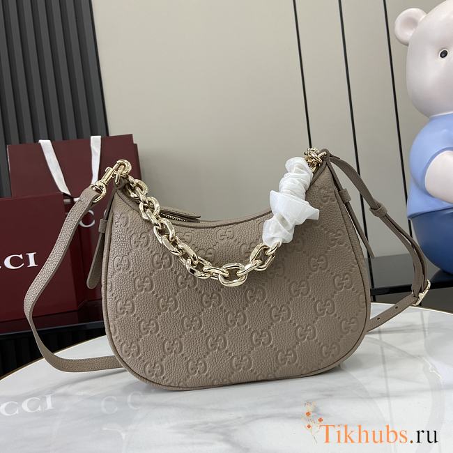 Gucci GG Emblem Small Shoulder Bag Taupe 25.5x20x5cm - 1