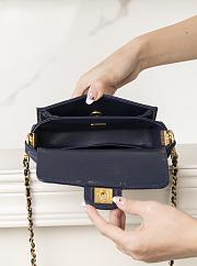 Chanel 24k Flap Bag Top Navy Blue Caviar Gold 16x11x4cm - 5