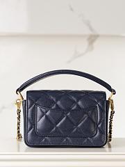 Chanel 24k Flap Bag Top Navy Blue Caviar Gold 16x11x4cm - 2