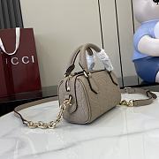 Gucci GG Emblem Super Mini Top Handle Bag Taupe 16.5x10x8cm - 6