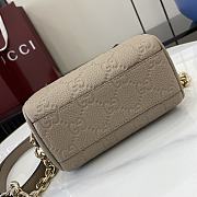 Gucci GG Emblem Super Mini Top Handle Bag Taupe 16.5x10x8cm - 4