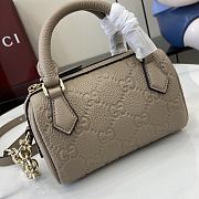 Gucci GG Emblem Super Mini Top Handle Bag Taupe 16.5x10x8cm - 2