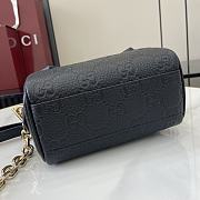 Gucci GG Emblem Super Mini Top Handle Bag Black 16.5x10x8cm - 6