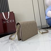 Gucci GG Emblem Super Mini Shoulder Bag Taupe 20x12.5x4.5cm - 6