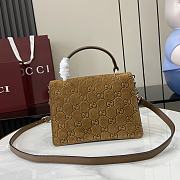 Gucci Dionysus Mini Top Handle Bag Brown Suede 22x16x8cm - 5