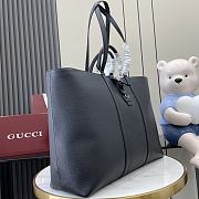 Gucci Large Tote Bag With Web Black 50x28x17cm - 5