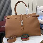 Gucci Large Tote Bag With Web Brown 50x28x17cm - 1