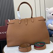 Gucci Large Tote Bag With Web Brown 50x28x17cm - 3