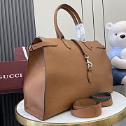 Gucci Large Tote Bag With Web Brown 50x28x17cm - 2