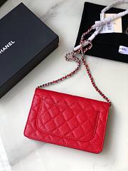 Chanel Wallet On Chain Woc Red Caviar Silver 19x12x3.5cm - 5