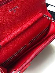 Chanel Wallet On Chain Woc Red Caviar Silver 19x12x3.5cm - 4