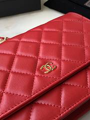 Chanel Wallet On Chain Woc Red Lambskin Gold 19x12x3.5cm - 3