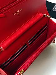 Chanel Wallet On Chain Woc Red Lambskin Gold 19x12x3.5cm - 2