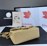 Chanel Flap Bag Beige Lambskin Gold 20cm - 6