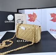 Chanel Flap Bag Beige Lambskin Gold 20cm - 4