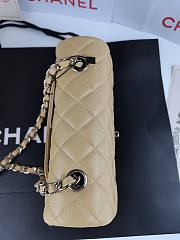 Chanel Flap Bag Beige Lambskin Silver 20cm - 4