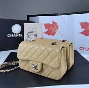 Chanel Flap Bag Beige Lambskin Silver 20cm - 5