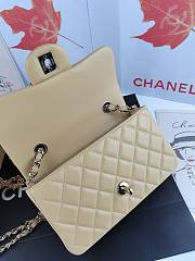 Chanel Flap Bag Beige Lambskin Silver 20cm - 2