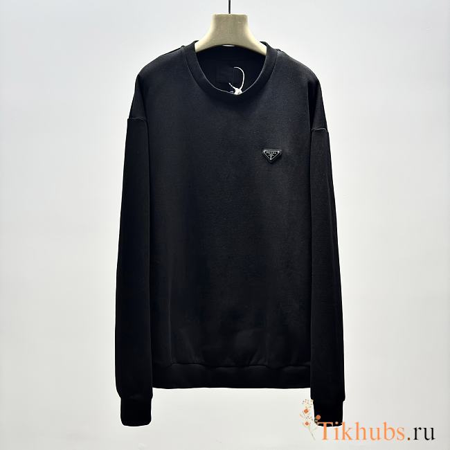 Prada Triangle Logo Cotton Sweatshirt - 1