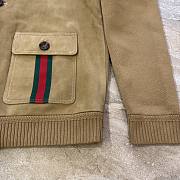 Gucci Suede Bomber Jacket With Web Camel - 5