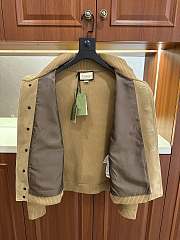 Gucci Suede Bomber Jacket With Web Camel - 4