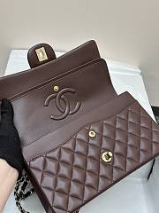 Chanel Flap Bag Dark Brown Lambskin Gold 25cm - 5