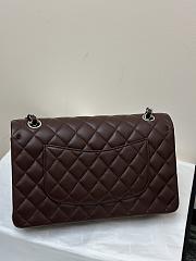 Chanel Flap Bag Dark Brown Lambskin Silver 25cm - 5