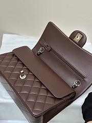 Chanel Flap Bag Dark Brown Lambskin Silver 25cm - 2