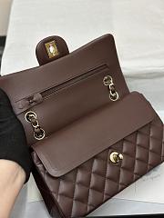 Chanel Flap Bag Dark Brown Lambskin Gold 23cm - 4