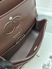 Chanel Flap Bag Dark Brown Lambskin Silver 23cm - 6